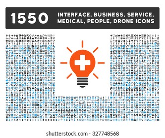 Medical Lamp and other web interface, business tools, people poses, medical service vector icons. Style is flat symbols, bicolored, rounded angles, white background.