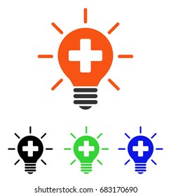 Medical Lamp vector icon. Illustration style is a flat iconic colored symbol with different color versions.