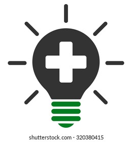 Medical Lamp vector icon. Style is bicolor flat symbol, green and gray colors, rounded angles, white background.