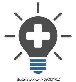 Medical Lamp vector icon. Style is bicolor flat symbol, cobalt and gray colors, rounded angles, white background.