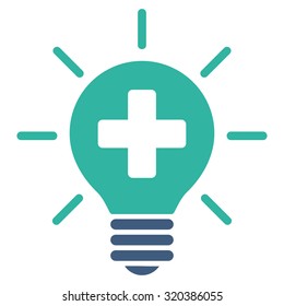 Medical Lamp vector icon. Style is bicolor flat symbol, cobalt and cyan colors, rounded angles, white background.