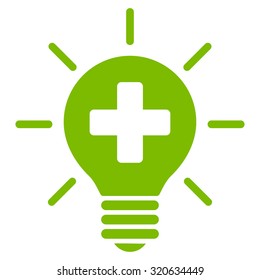 Medical Lamp vector icon. Style is flat symbol, eco green color, rounded angles, white background.