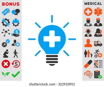 Medical Lamp vector icon. Style is bicolor flat symbol, blue and gray colors, rounded angles, white background.