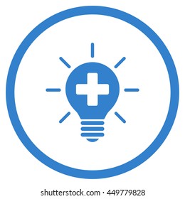 Medical Lamp vector icon. Style is flat circled symbol, cobalt color, rounded angles, white background.