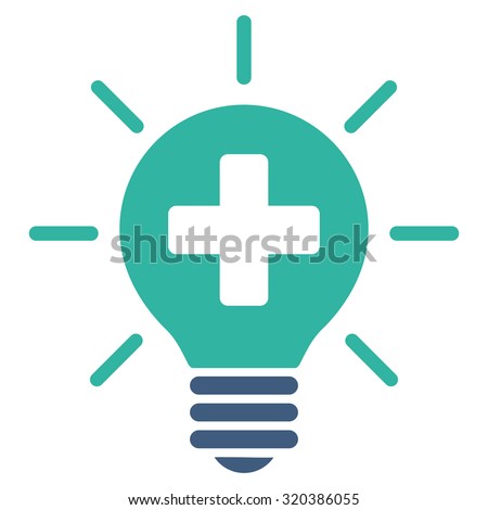Medical Lamp vector icon. Style is bicolor flat symbol, cobalt and cyan colors, rounded angles, white background.