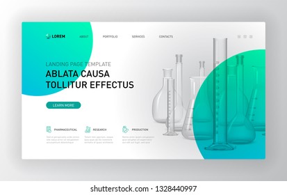 Medical landing page template. Modern web page design concept layout for website. Vector illustration. Brochure cover, web banner, website slide.