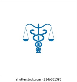 Medical Law Icon Design. Medical Consultant Logo Vector Illustration. Legal Consulting Nursery. 