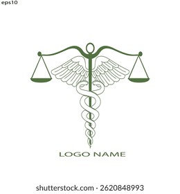 Medical law icon design. Medical consultant logo vector illustration