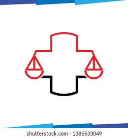 Medical Law Line Logo Vector Template