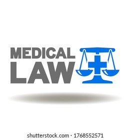 Medical Law Scales Health Cross Icon Vector. Medicine Justice Sign. Legal Health Logo.