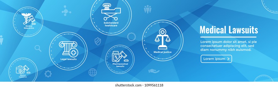 Medical Lawsuits - Pharmaceutical, Negligence, And Medical Malpractice Icon Set