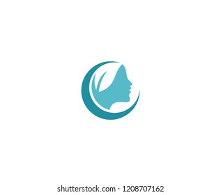 Medical leaf head logo 