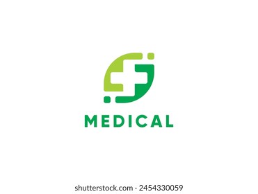 medical leaf logo design. simple modern health care icon vector