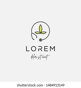 medical leaf logo design vector nature medicine icon