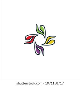 medical leaf logo design vector illustration