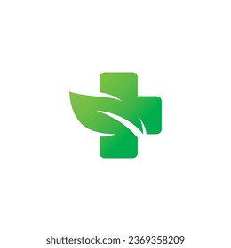 medical leaf logo icon silhouette abstract