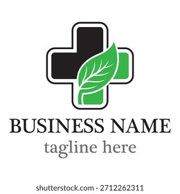 Medical with leaf logo template