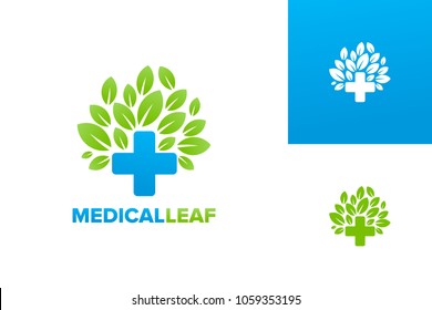 Medical Leaf Logo Template Design Vector, Emblem, Design Concept, Creative Symbol, Icon