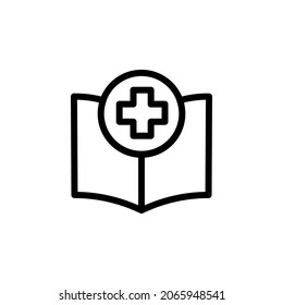 Medical Learning With Outline Icon Vector