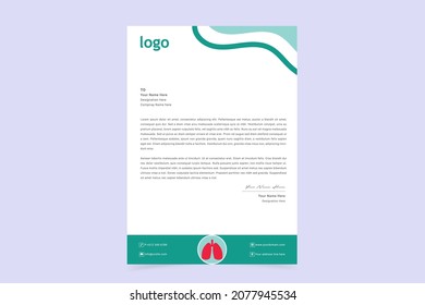 Medical Letterhead Design. Abstract Pharmacy Letterhead Template. Doctor Prescriptions Pad Design. Vector Illustration