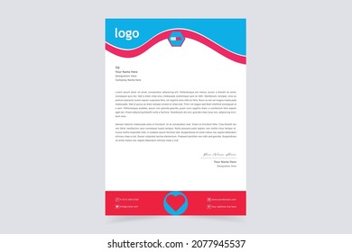 Medical Letterhead Design. Abstract Pharmacy Letterhead Template. Doctor Prescriptions Pad Design. Vector Illustration