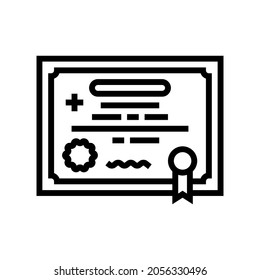 medical license line icon vector. medical license sign. isolated contour symbol black illustration