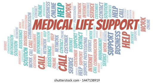 Medical Life Support word cloud vector made with text only