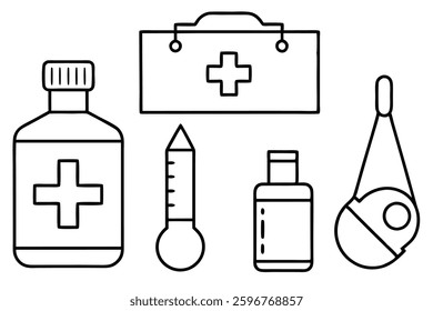 Medical line art illustration for healthcare design ideas