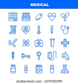 Medical Line Icon Pack For Designers And Developers. Icons Of Health, Healthcare, Medical, Bandage, Breakup, Broken Heart, Medical, Vector