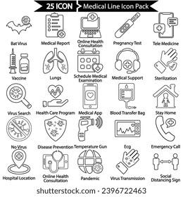 Medical Line Icon Pack, Vector graphics 