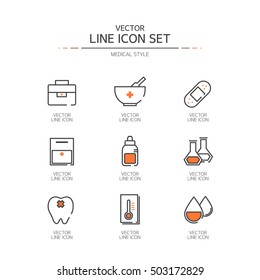 Medical  Line icon set