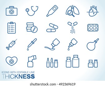 Medical line icons set