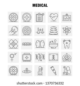 Medical Line Icons Set For Infographics, Mobile UX/UI Kit And Print Design. Include: Hospital, Medical, Scanner, Statistic, Stone, Spa, Health, Mask, Eps 10 - Vector