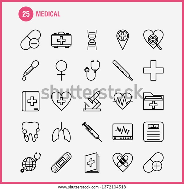 Medical  Line Icons Set
For Infographics, Mobile UX/UI Kit And Print Design. Include:
Teeth, Mouth, Dentist, Medical, Blood Pressure, Medical, Doctor,
Eps 10 - Vector