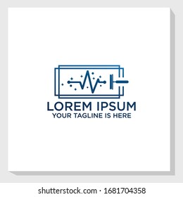 medical line logo template design vector, hospital logo vector