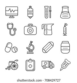 medical - line - vector logo/icon illustration bundle