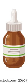 Medical liquid drops glass bottle