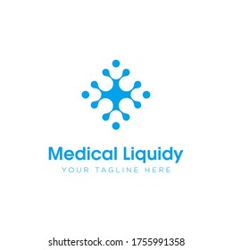 medical liquidy logo, creative splash water with cross health vector