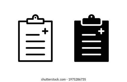 medical list icon, medical report vector
