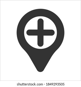 Medical location icon, vector graphics