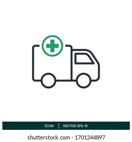 medical logistic delivery icon vector logo template design element 