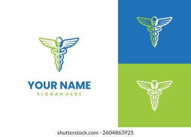 Medical Logo Caduceus Design Vector