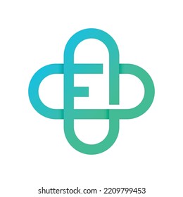 Concepto de logotipo médico con letra E