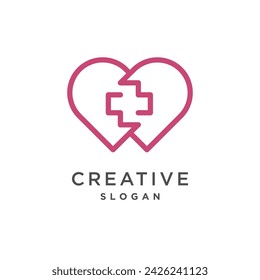 Logo médico con elemento creativo estilo premium vector