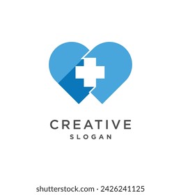 Medical logo with creative element style premium vector