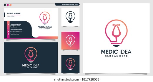 Logo médico con estilo de idea creativa y plantilla de diseño de tarjeta de visita, salud, médico, plantilla, vector premium