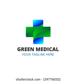 medical logo with cross vector illustration