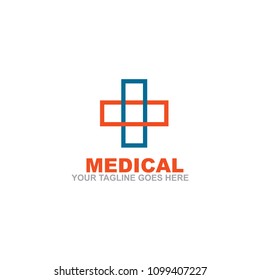 Medical logo design with cross icon