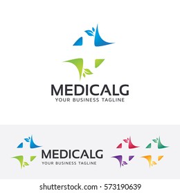 Medical logo design. Herbal, Treatment, Health care, Hospital and Clinic logo concept. Vector logo template