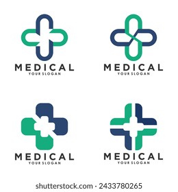 Medical logo design icon set 